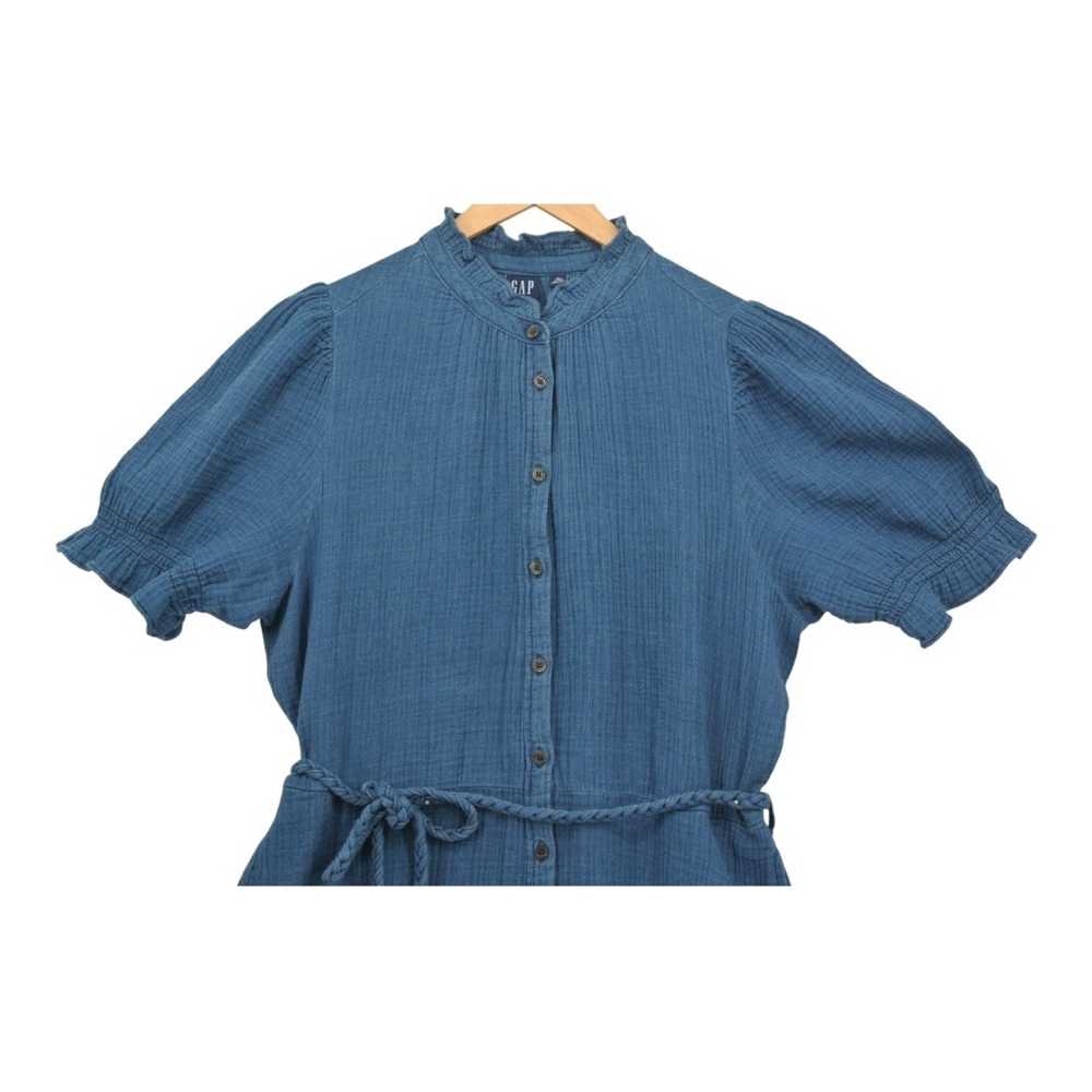 GAP NWT Denim Blue Dress with Tie Belt L (Tall) - Picture 4 of 9